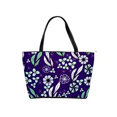 Floral Blue Pattern  Classic Shoulder Handbag by MintanArt