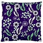 Floral blue pattern  Large Cushion Case (One Side) Front