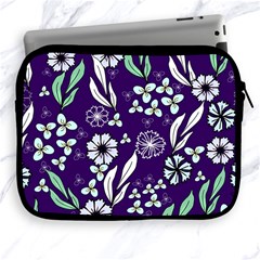 Floral Blue Pattern  Apple Ipad 2/3/4 Zipper Cases by MintanArt