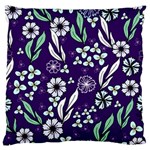 Floral blue pattern  Standard Flano Cushion Case (Two Sides) Back