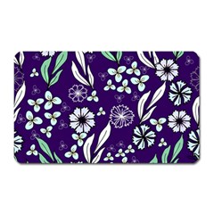 Floral Blue Pattern  Magnet (rectangular) by MintanArt