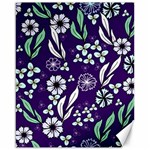 Floral blue pattern  Canvas 16  x 20  15.75 x19.29  Canvas - 1