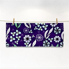 Floral Blue Pattern  Hand Towel by MintanArt