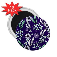 Floral Blue Pattern  2 25  Magnets (10 Pack)  by MintanArt