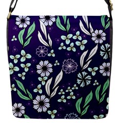 Floral Blue Pattern  Flap Closure Messenger Bag (s)