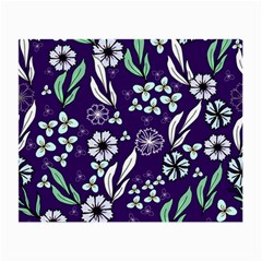 Floral Blue Pattern  Small Glasses Cloth by MintanArt