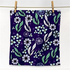 Floral Blue Pattern  Face Towel by MintanArt