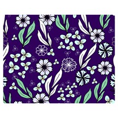 Floral Blue Pattern  Double Sided Flano Blanket (medium)  by MintanArt