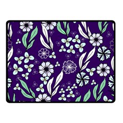 Floral Blue Pattern  Double Sided Fleece Blanket (small)  by MintanArt