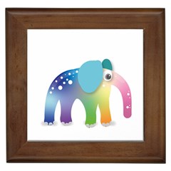 Illustrations Elephant Colorful Pachyderm Framed Tile by HermanTelo