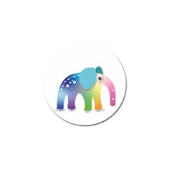 Illustrations Elephant Colorful Pachyderm Golf Ball Marker (4 Pack)