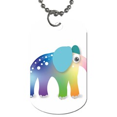 Illustrations Elephant Colorful Pachyderm Dog Tag (two Sides)