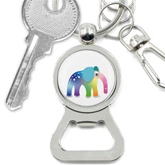 Illustrations Elephant Colorful Pachyderm Bottle Opener Key Chain