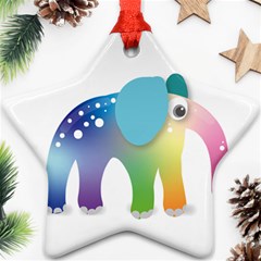 Illustrations Elephant Colorful Pachyderm Star Ornament (two Sides)