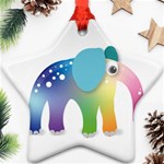 Illustrations Elephant Colorful Pachyderm Star Ornament (Two Sides) Front