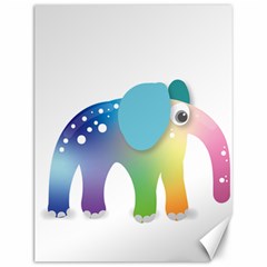 Illustrations Elephant Colorful Pachyderm Canvas 12  X 16 