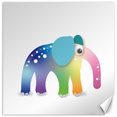 Illustrations Elephant Colorful Pachyderm Canvas 16  X 16 