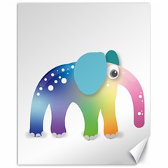 Illustrations Elephant Colorful Pachyderm Canvas 16  X 20 