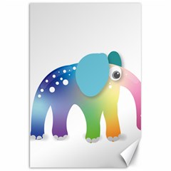 Illustrations Elephant Colorful Pachyderm Canvas 20  X 30 