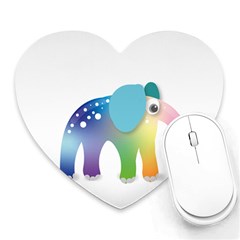 Illustrations Elephant Colorful Pachyderm Heart Mousepads by HermanTelo