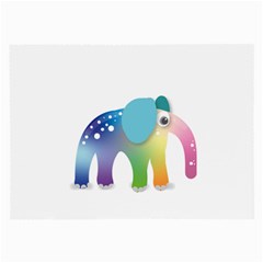 Illustrations Elephant Colorful Pachyderm Large Glasses Cloth