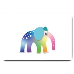 Illustrations Elephant Colorful Pachyderm Large Doormat  by HermanTelo