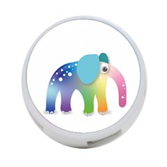 Illustrations Elephant Colorful Pachyderm 4-port Usb Hub (one Side)