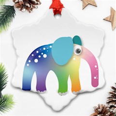 Illustrations Elephant Colorful Pachyderm Ornament (snowflake)