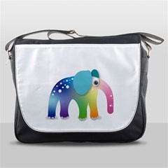 Illustrations Elephant Colorful Pachyderm Messenger Bag by HermanTelo