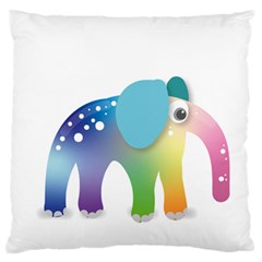 Illustrations Elephant Colorful Pachyderm Large Cushion Case (one Side)