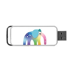 Illustrations Elephant Colorful Pachyderm Portable Usb Flash (one Side)