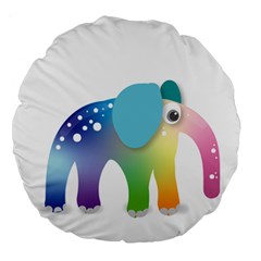 Illustrations Elephant Colorful Pachyderm Large 18  Premium Round Cushions by HermanTelo