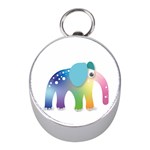 Illustrations Elephant Colorful Pachyderm Mini Silver Compasses Front