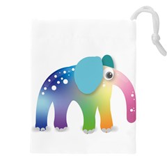 Illustrations Elephant Colorful Pachyderm Drawstring Pouch (5xl) by HermanTelo