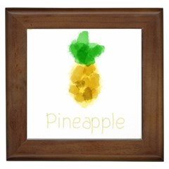 Pineapple Fruit Watercolor Painted Framed Tile by Mariart