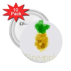 Pineapple Fruit Watercolor Painted 2 25  Buttons (10 Pack)  by Mariart