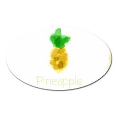 Pineapple Fruit Watercolor Painted Oval Magnet by Mariart