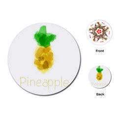 Pineapple Fruit Watercolor Painted Playing Cards Single Design (round) by Mariart