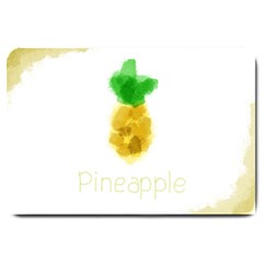 Pineapple Fruit Watercolor Painted Large Doormat  by Mariart