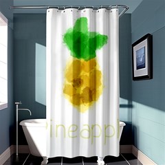 Pineapple Fruit Watercolor Painted Shower Curtain 36  X 72  (stall)  by Mariart