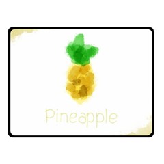 Pineapple Fruit Watercolor Painted Double Sided Fleece Blanket (small)  by Mariart