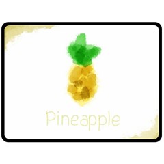 Pineapple Fruit Watercolor Painted Double Sided Fleece Blanket (large) 