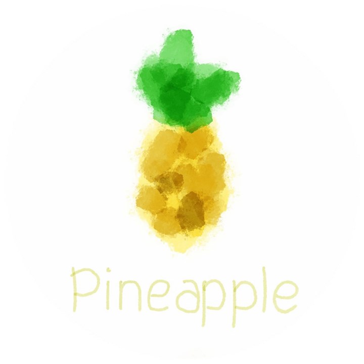 Pineapple Fruit Watercolor Painted Wooden Puzzle Round