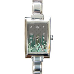 Cactus Plant Green Nature Cacti Rectangle Italian Charm Watch