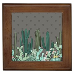 Cactus Plant Green Nature Cacti Framed Tile by Mariart