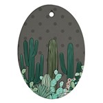 Cactus Plant Green Nature Cacti Ornament (Oval) Front