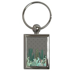 Cactus Plant Green Nature Cacti Key Chain (rectangle)