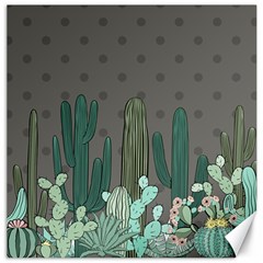 Cactus Plant Green Nature Cacti Canvas 16  X 16  by Mariart