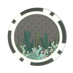 Cactus Plant Green Nature Cacti Poker Chip Card Guard by Mariart