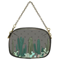 Cactus Plant Green Nature Cacti Chain Purse (two Sides) by Mariart